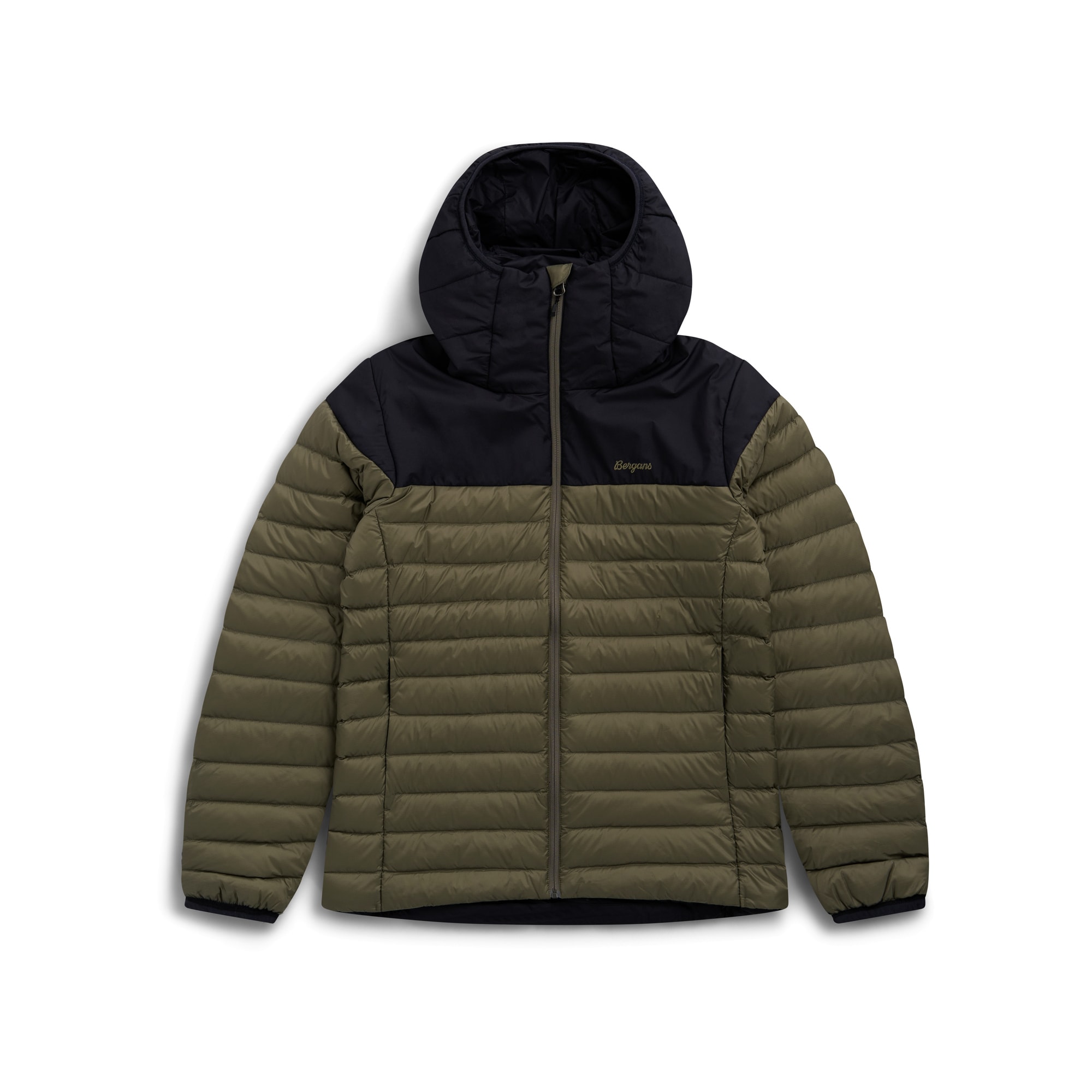 Bergans Lom Light Down Hood Jakke Herre Green Mud/Dark Shadow Grey