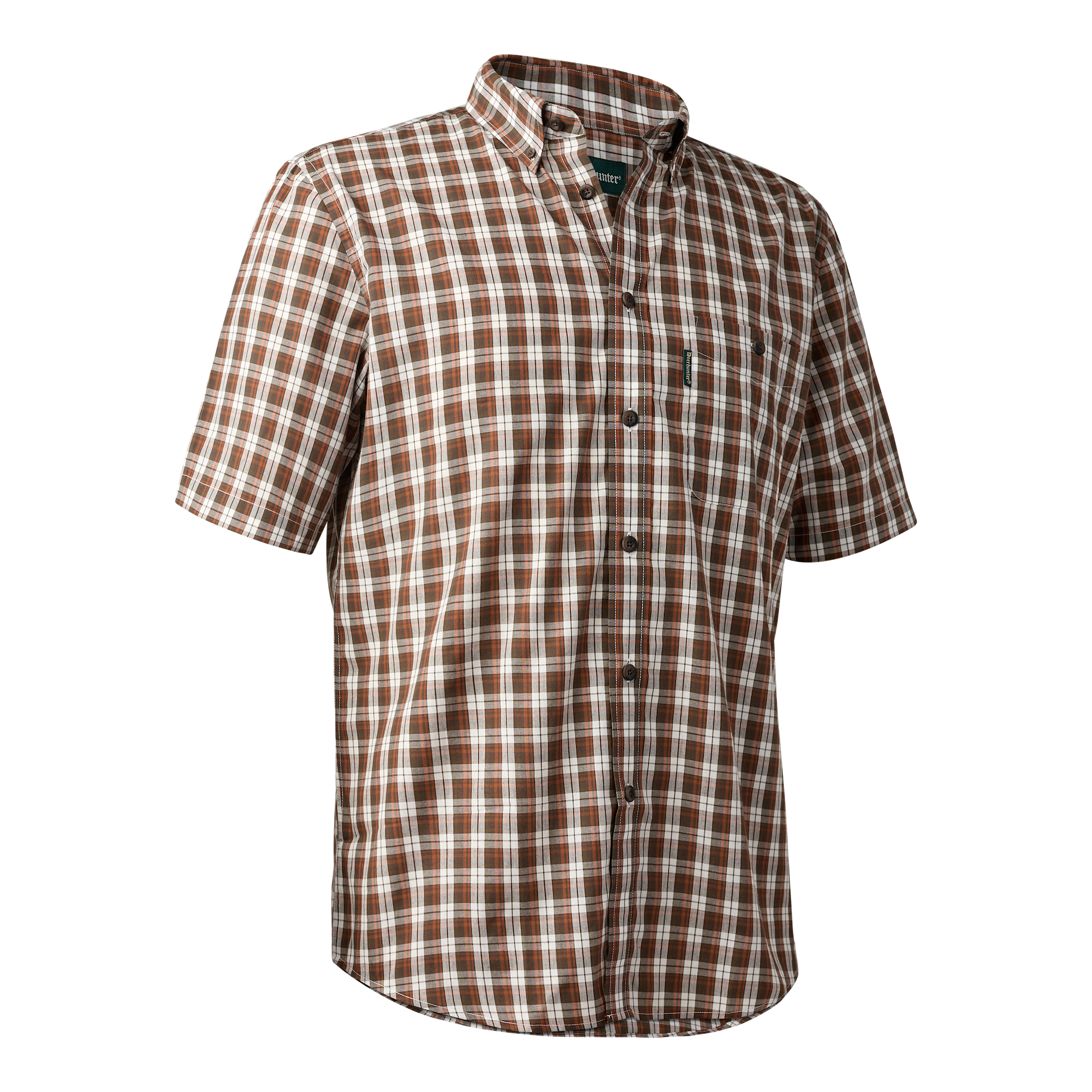 Deerhunter Jeff Skjorta S/S Herr Brown Check 47/48