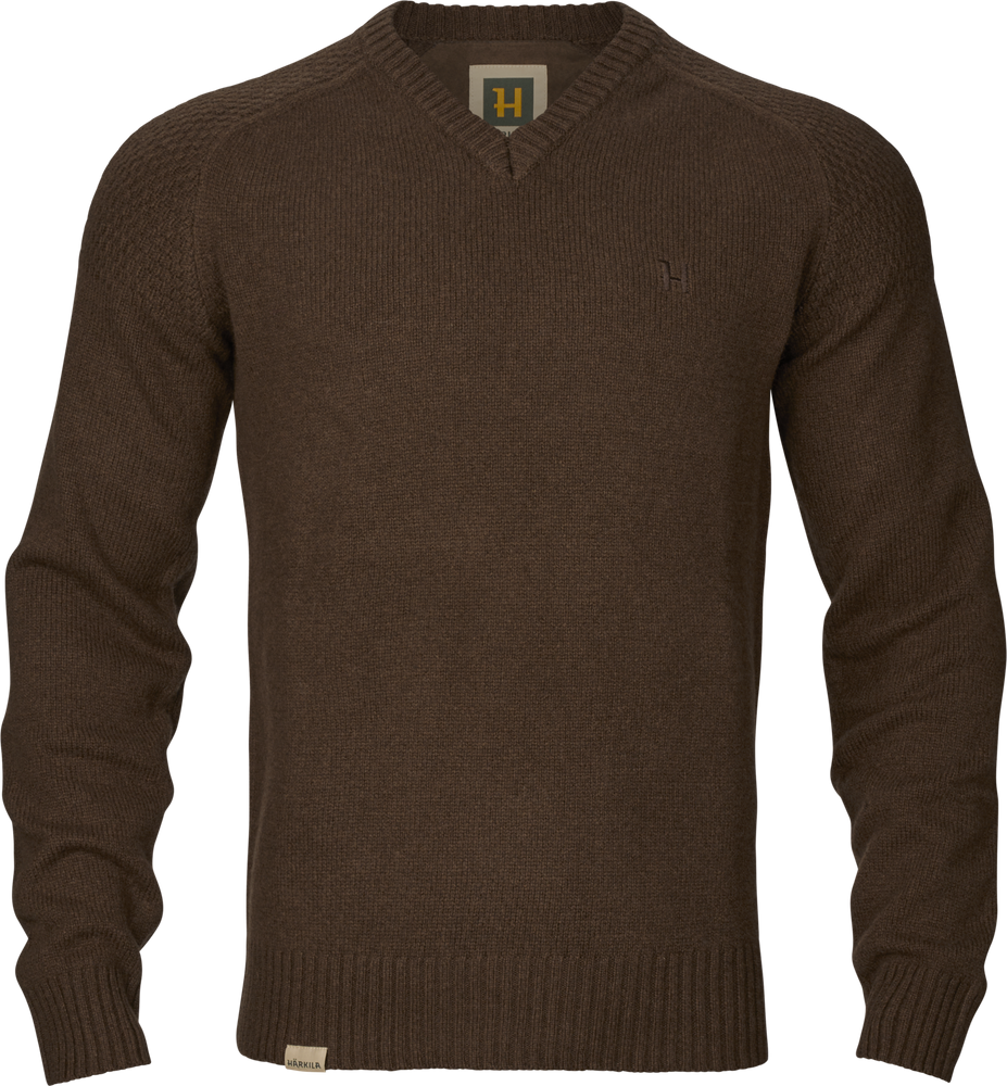 Härkila Vincent Merino V-Neck Tröja Herr Demitasse brown