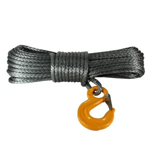 Warrior Winches Syntetisk lina Armortek Black Edition komplett med krok och kaus 11mm x 30m - max 10800kg