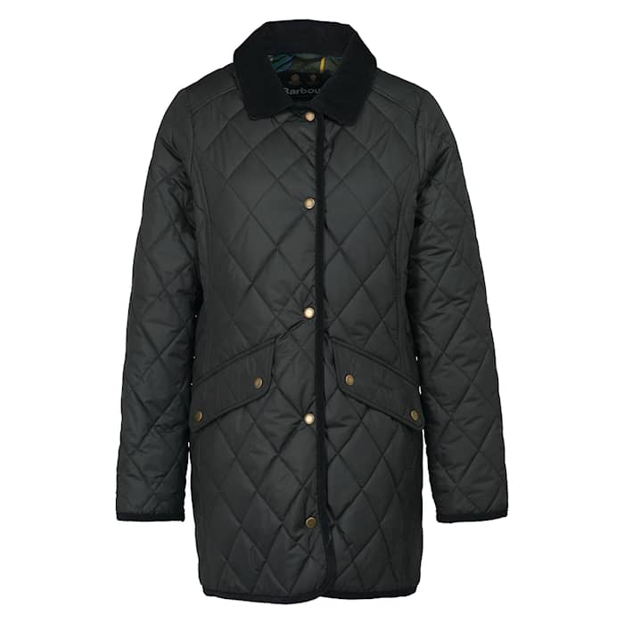 Barbour Long Cavalry Quilt Black/Ancient