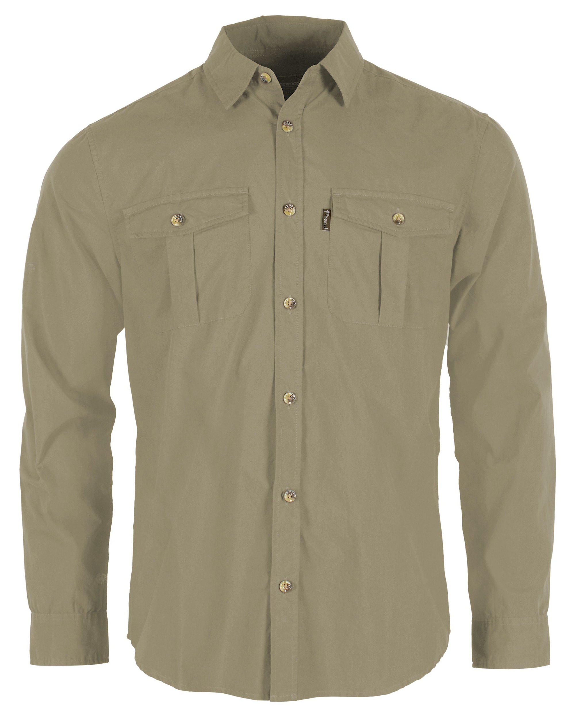 Pinewood InsectSafe Poplin L/S Skjorta Herr Sandstone