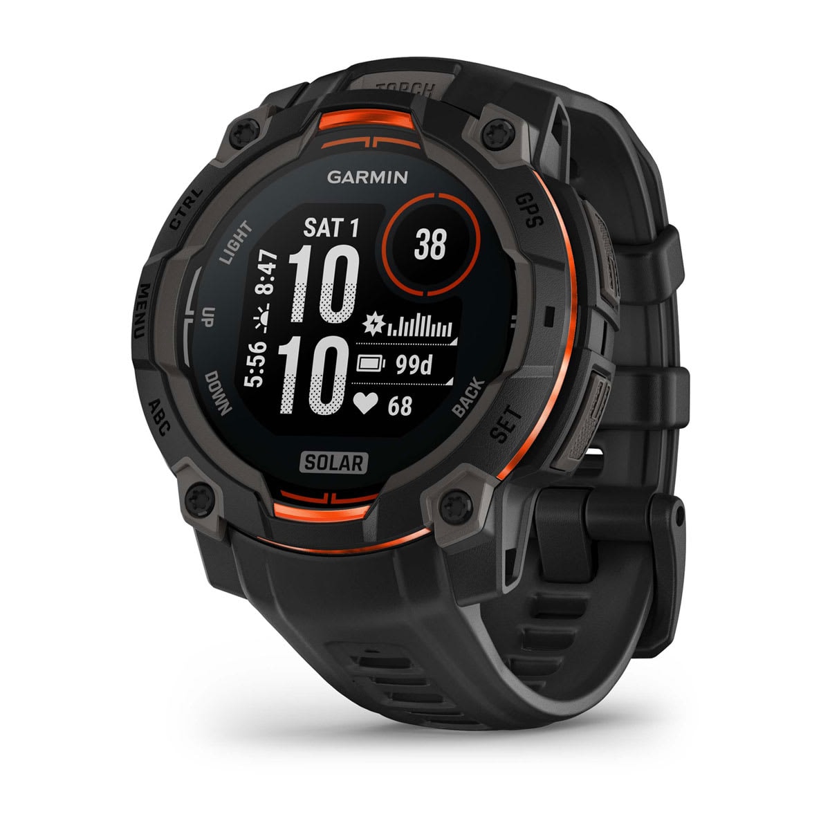 Garmin Instinct 3 Solar 45 mm Black - Svart med svart armband