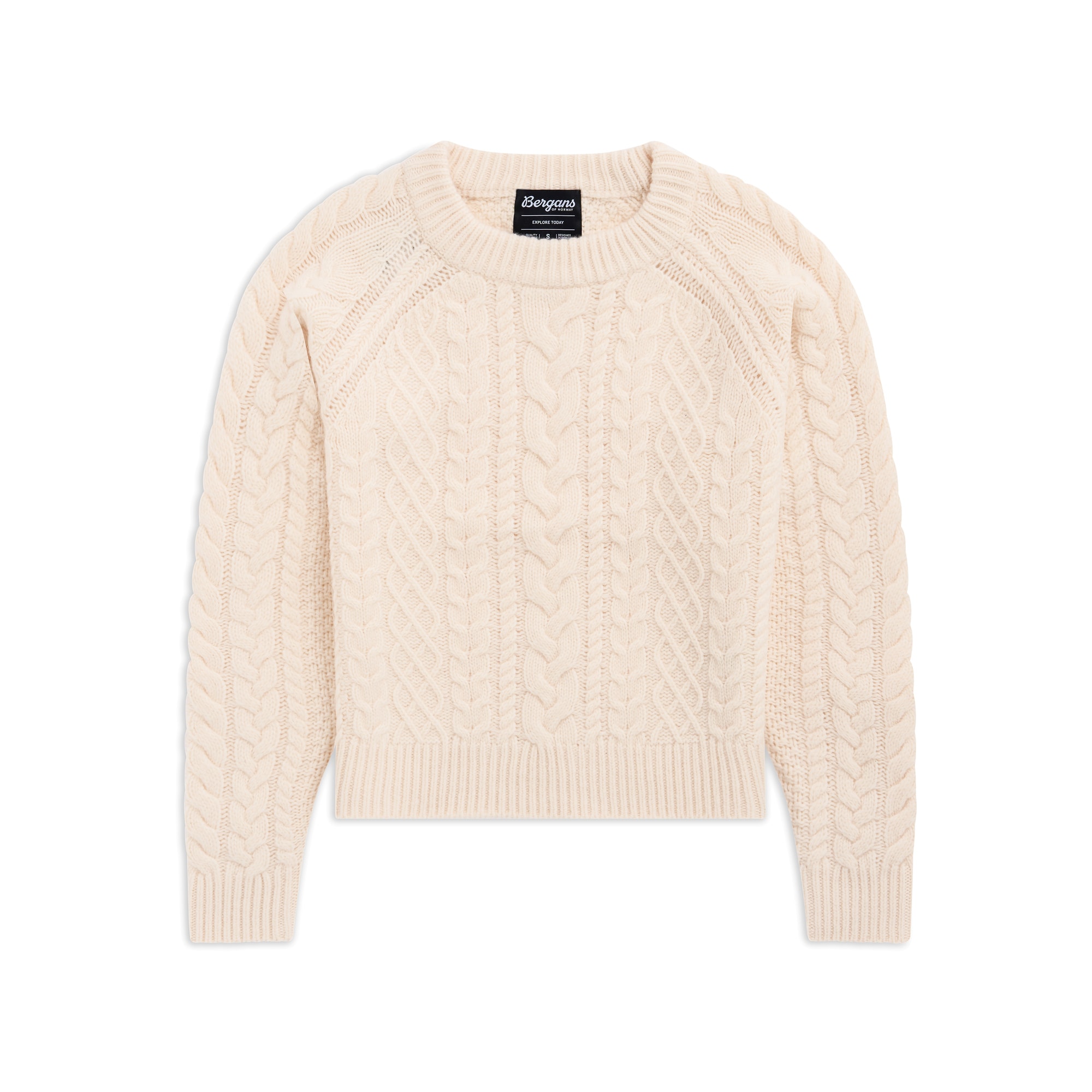 Bergans Lofoten Knitted Wollpullover Damen Creme