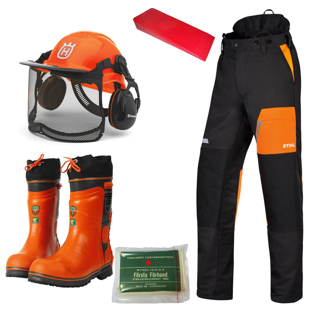 Huggarpaket med byxor, stövlar, hjälm och mera!