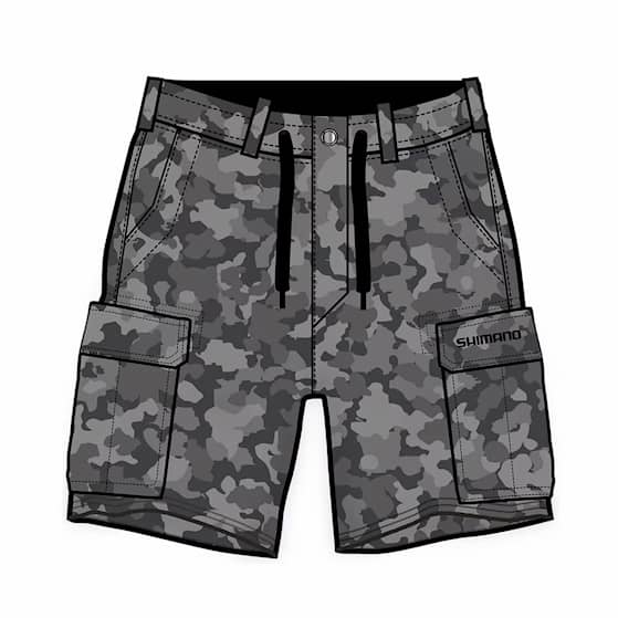 Shimano Cargo Shorts Grey Camo