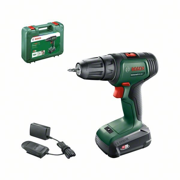 Bosch Borrskruvdragare Universal 18 med 1x1,5Ah batteri & laddare