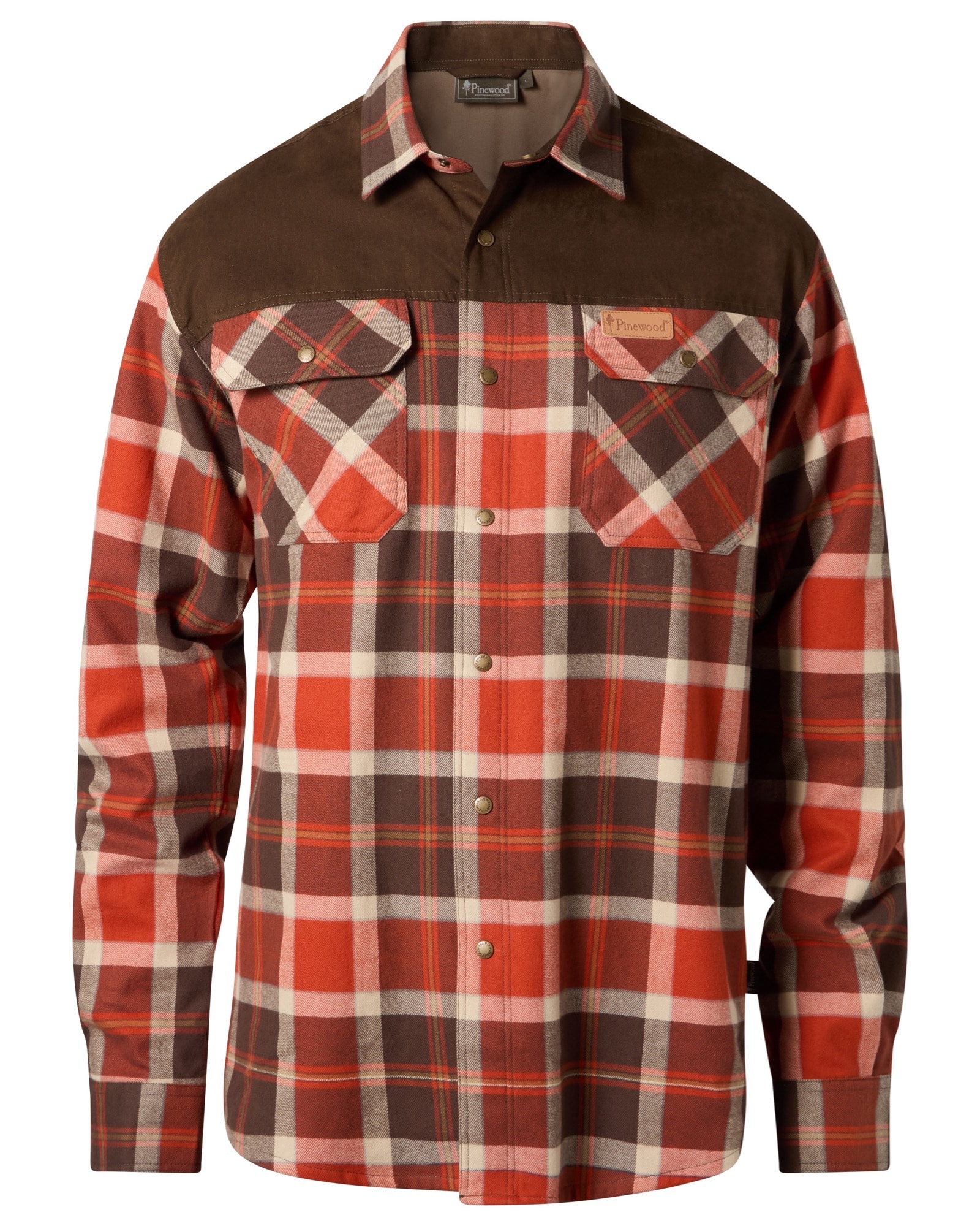 Pinewood Douglas Skjorta Herr Orange Clay/Dark Brown
