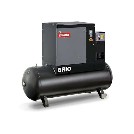 Balma skruekompressor BRIO 11E, 10 bar, TM 500 L, med kjøletørke