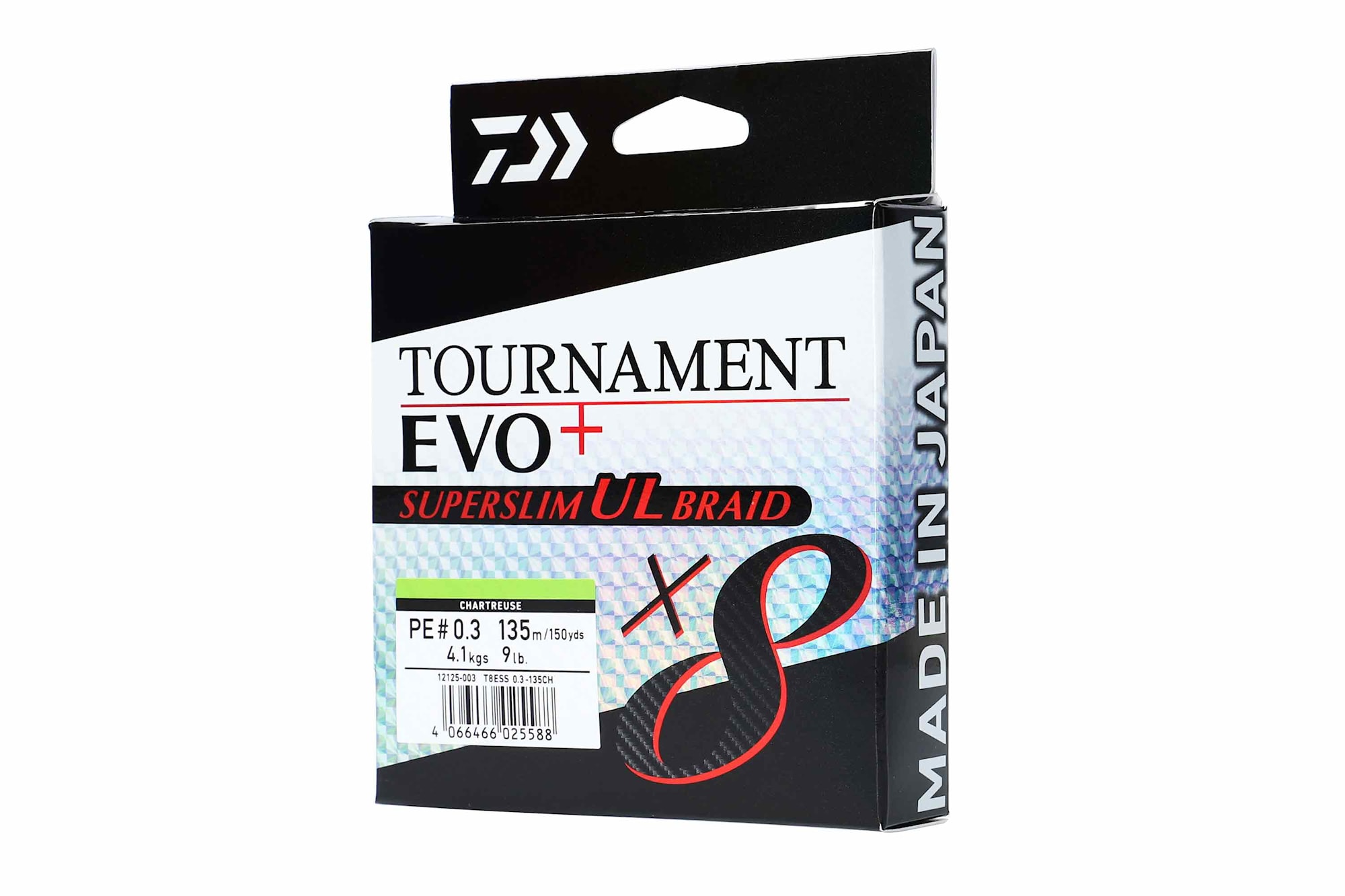 Daiwa TN8 Evo+ Super Slim Geflochtene Schnur 135 m Chartreuse
