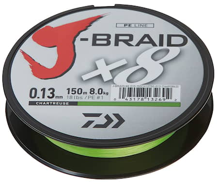 Daiwa J-Braid X8 18Lb 0.13mm 150m Ch