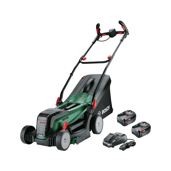 Bosch Gräsklippare UniversalRotak 2X18V-37-550 2x4Ah batterier & laddare