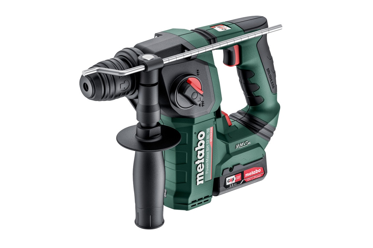 Metabo Borrhammare PowerMaxx BH 12 BL 16 med 2x2Ah batterier & laddare