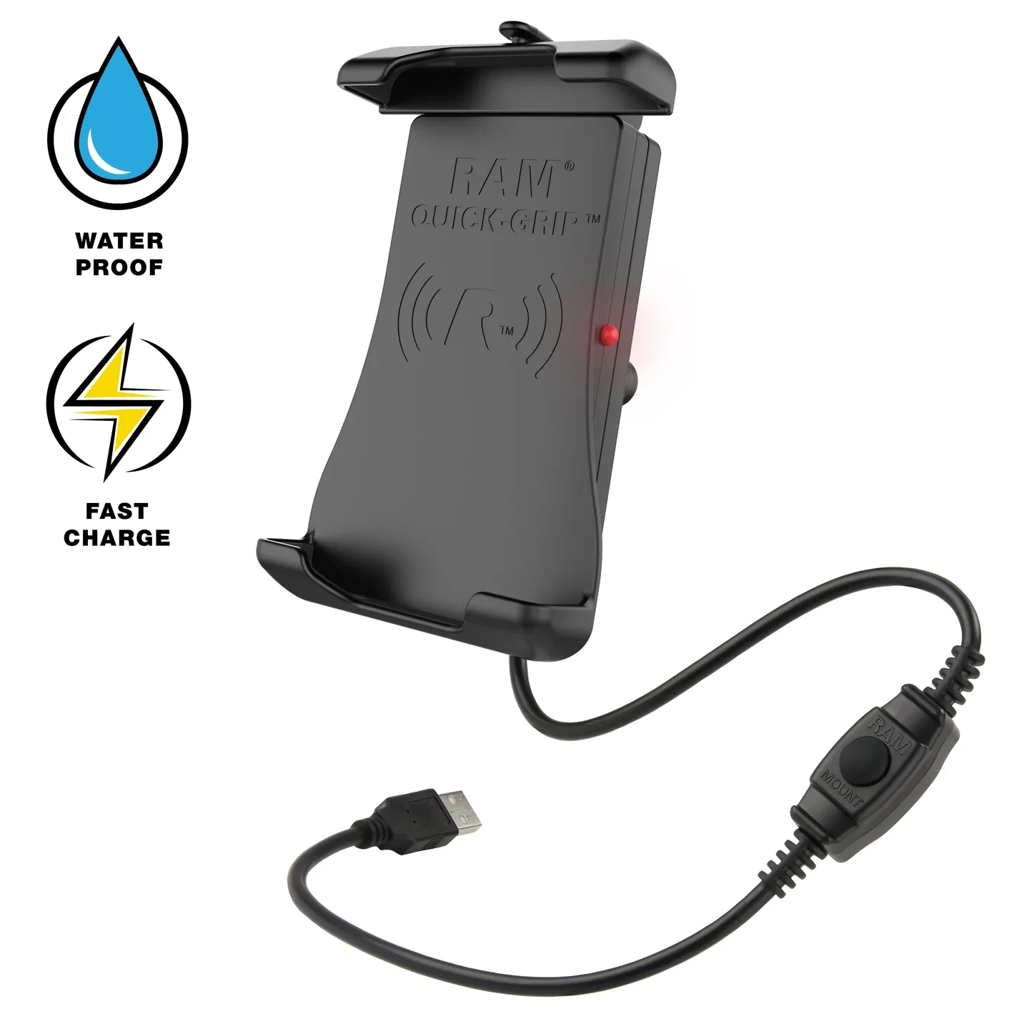 RAM Quick-Grip Waterproof Wireless Charger 15w (B-bulb)