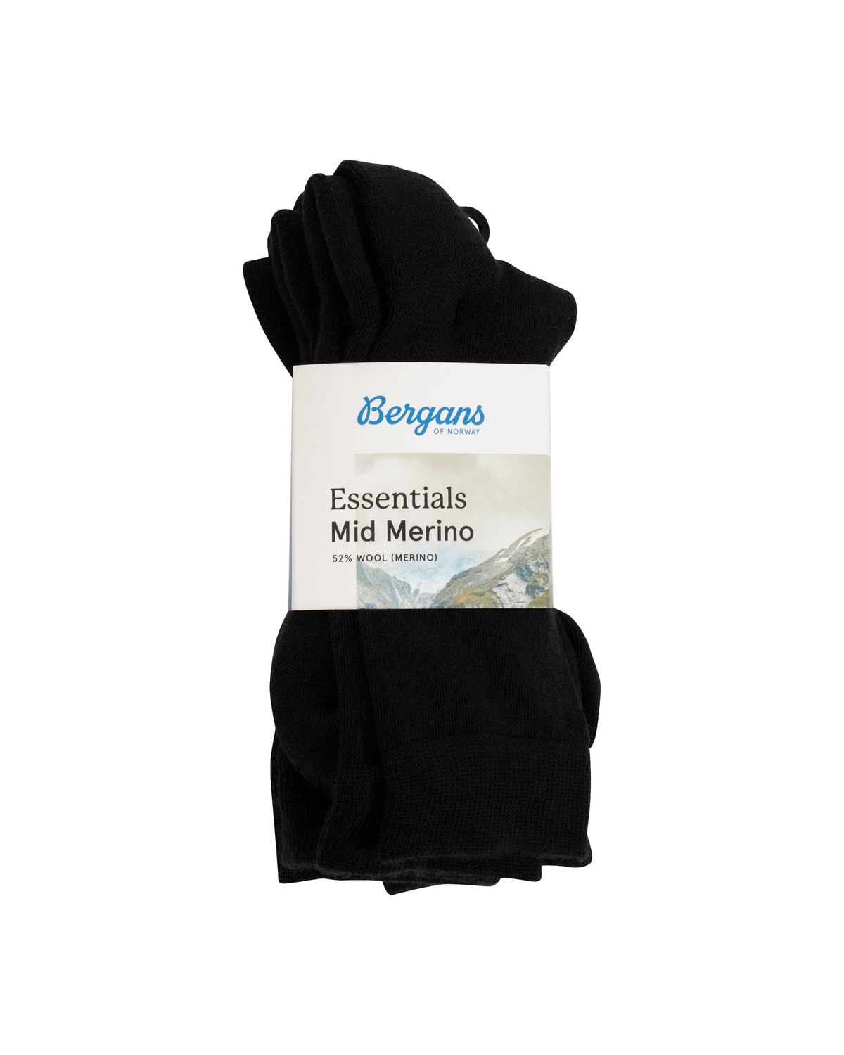 Bergans Essentials Mid Socka Merinoull 3pk Black