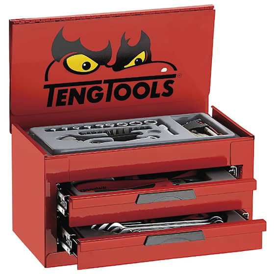 Teng Tools Överskåp TM035NF Mini med 3 lådor och 35 verktyg, röd
