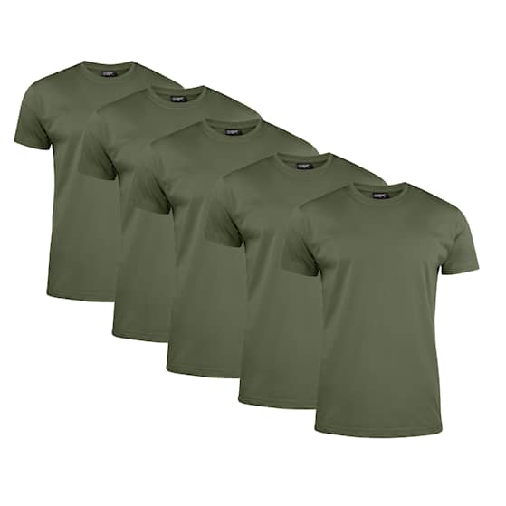 Clique T-paita Miehet 5-pack Army Green