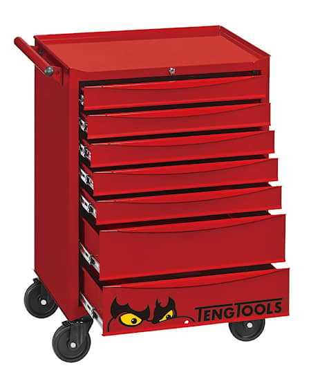 Teng Tools Verktygsvagn TCMME179 med 7 lådor och 179 verktyg, röd