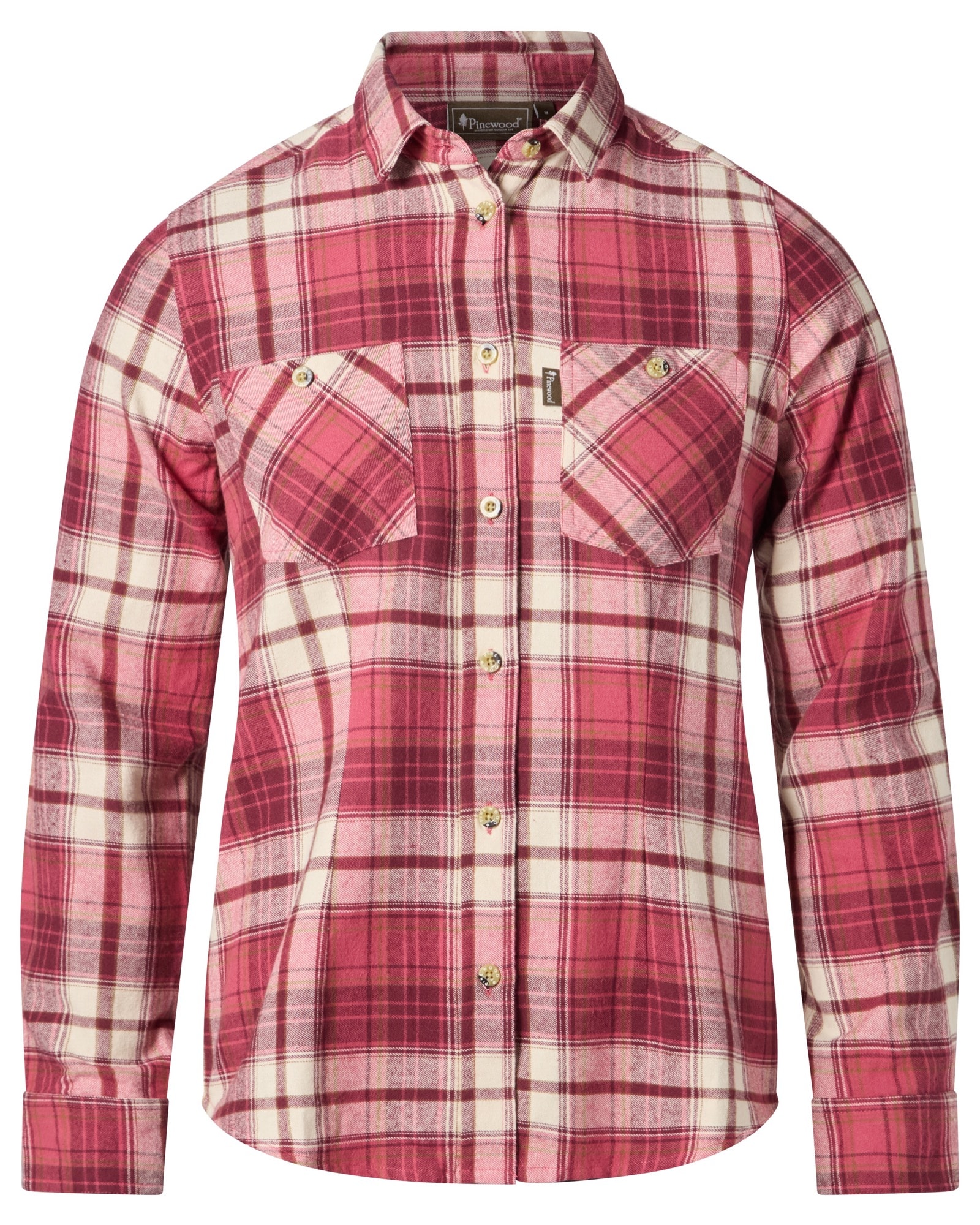 Pinewood Härjedalen Skjorta Dam Cherry Pink/Offwhite