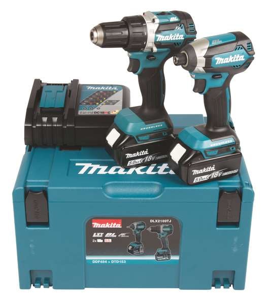 Makita Verktygssats DLX2189TJ 18V 2st maskiner 2st 5 Ah &