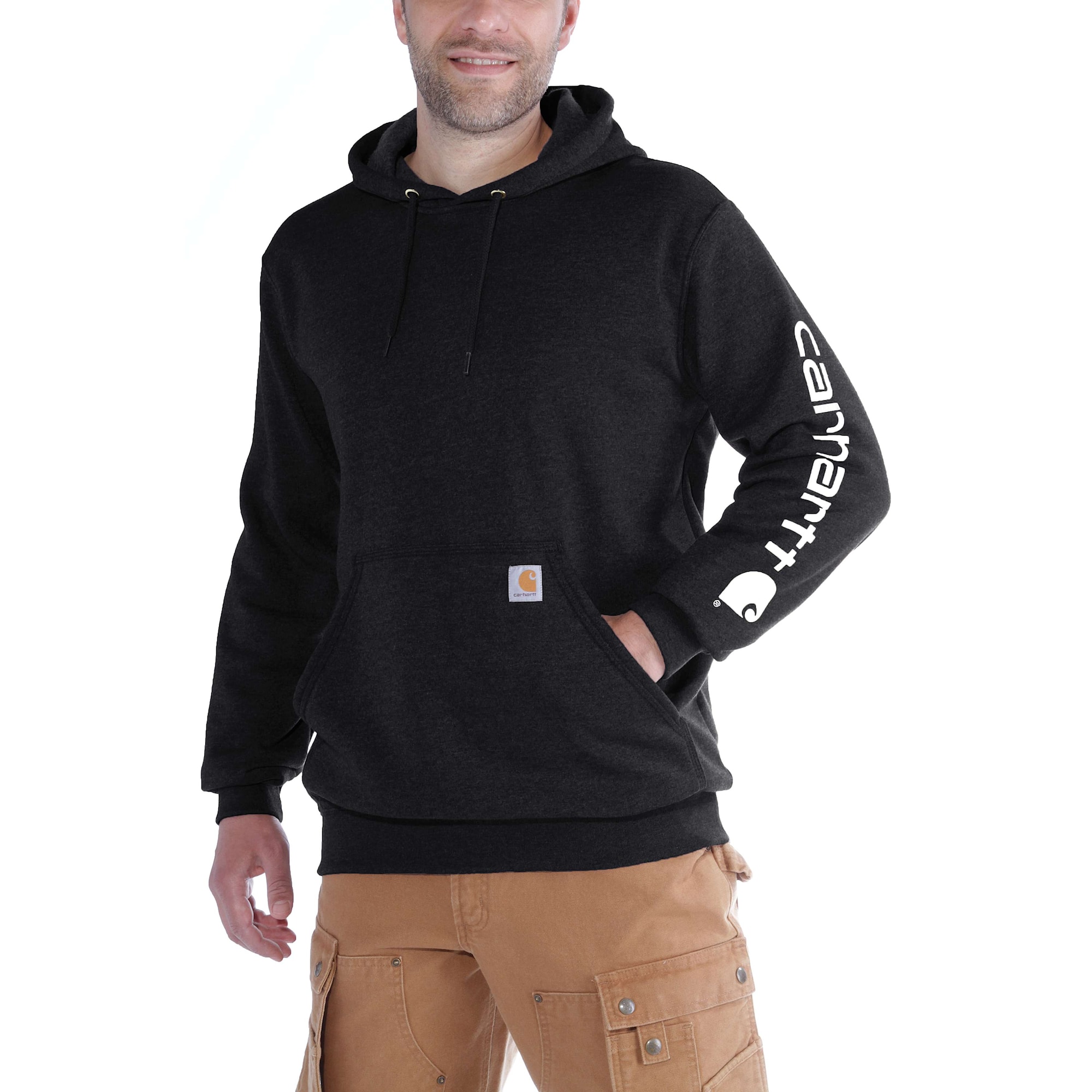 Carhartt Sleeve logo Hoodie Men Black