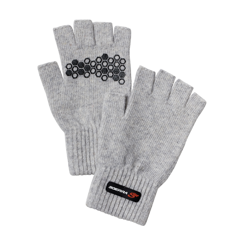 REA/Black Friday Scierra Wool Half Finger Glove Light Grey Melange Large