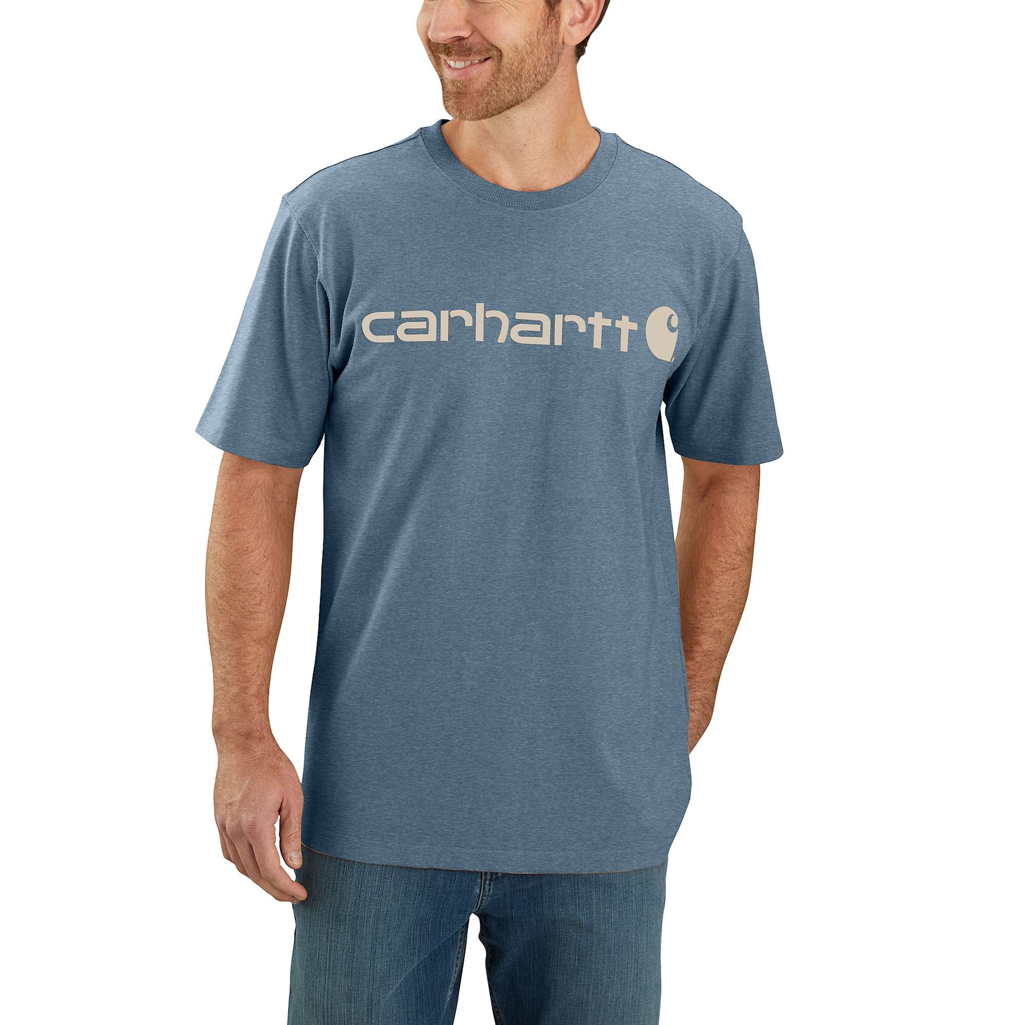Carhartt Core logo T-shirt s/s, Herre, Thundercloud heather