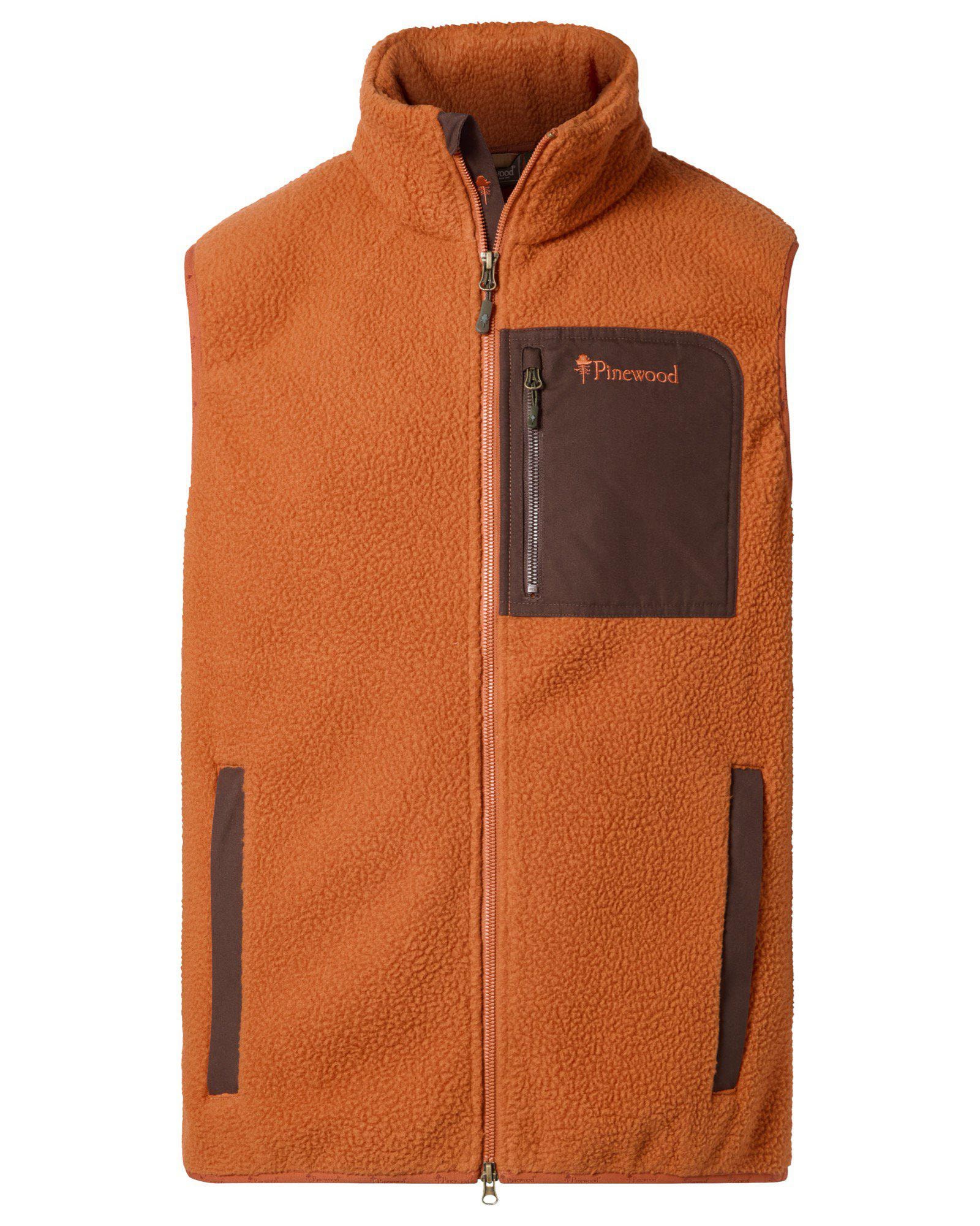 Pinewood Pilefleece Väst Herr Orange Clay/Dark Brown