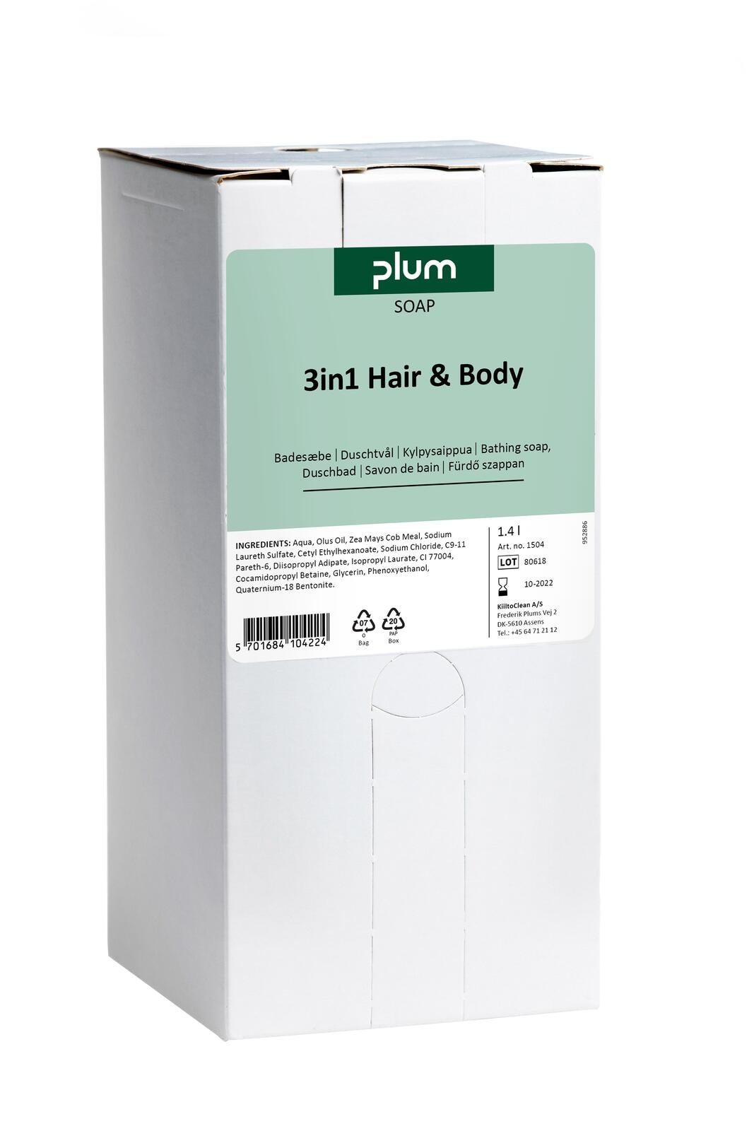 Plum Duschtvål Plum Hair & Body 1,4 L Bag in box