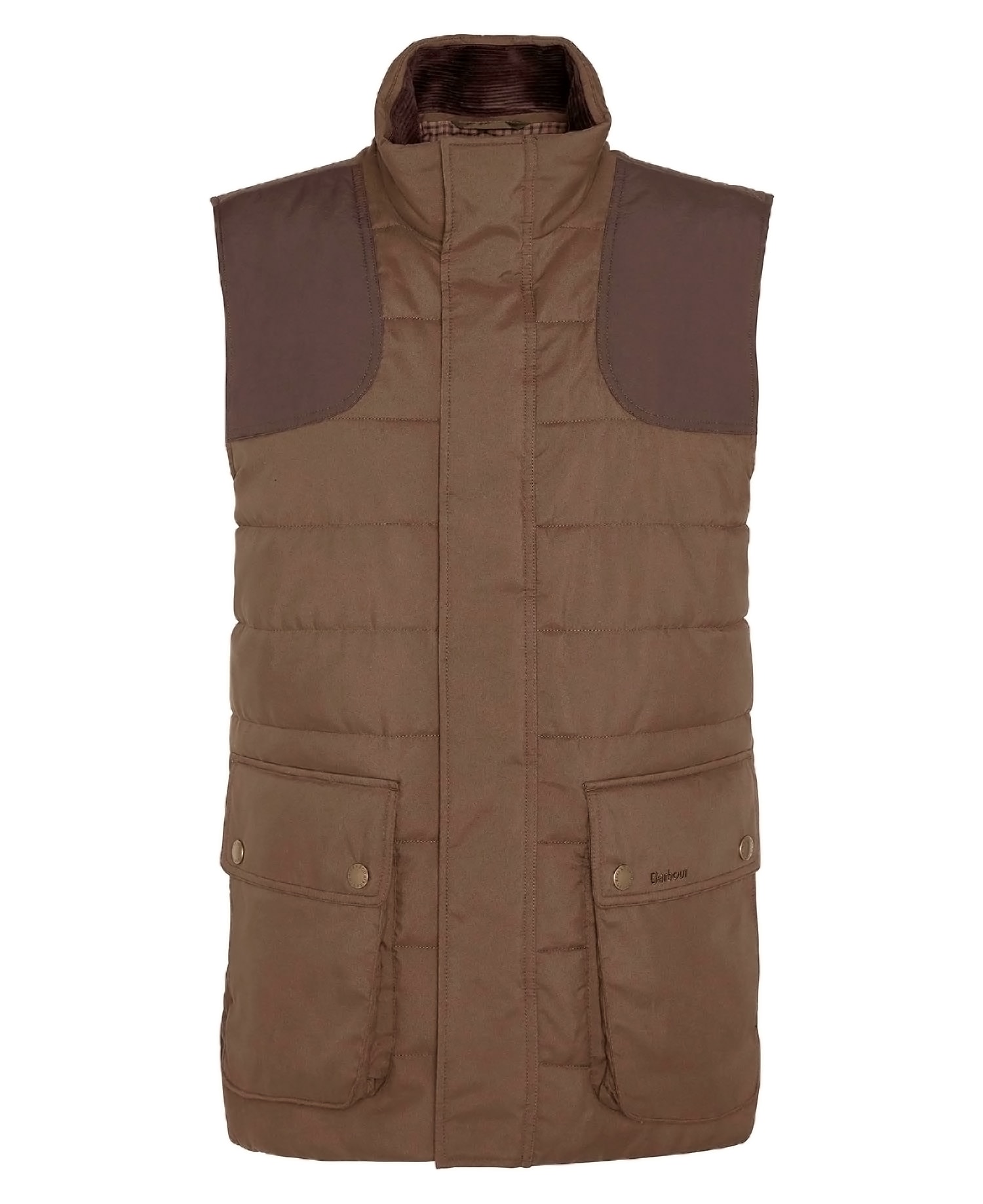 Barbour Bradford Tattersall Gilet Dark Sand Herr L -