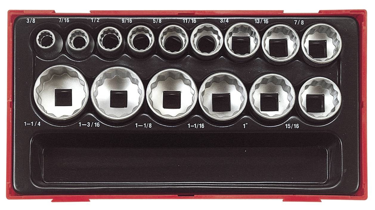 Teng Tools Hylssats TT1215AF 1/2 12-kant 15 delar, tum