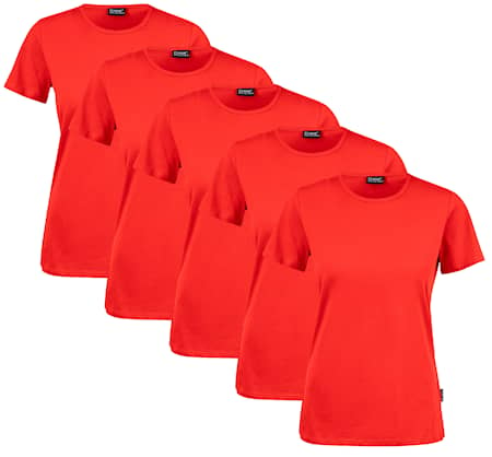 Clique T-shirt Dam 5-pack Röd