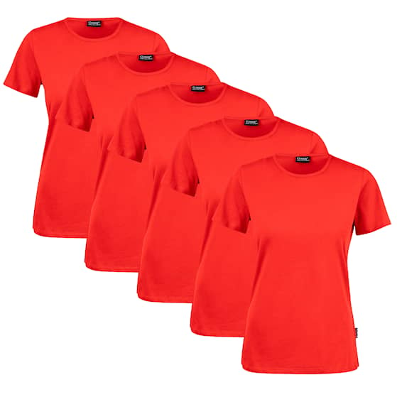 Clique T-shirt Damer 5-pack Rød