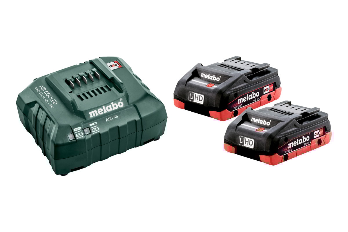 Metabo Akku & laturi 18 V 2× LiHD 4,0 Ah