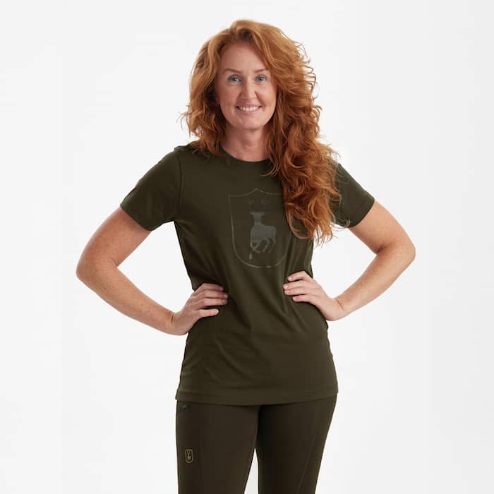 Deerhunter Lady T-shirt med logo Dam Fallen Leaf