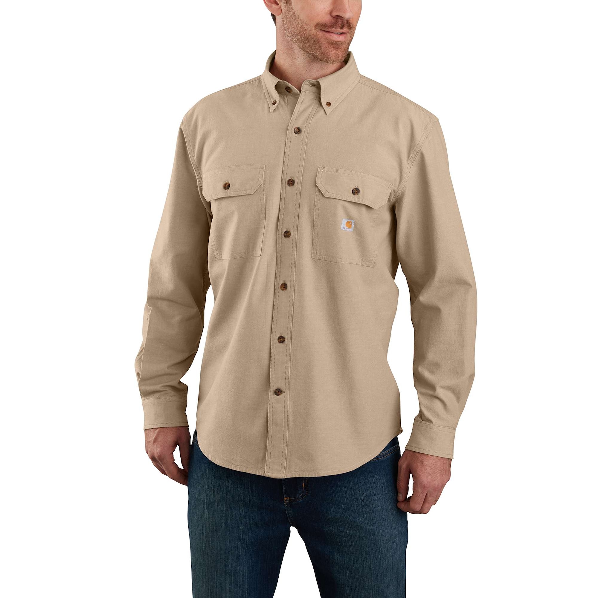 Carhartt Chambray Shirt Mens Dark Tan Chambray