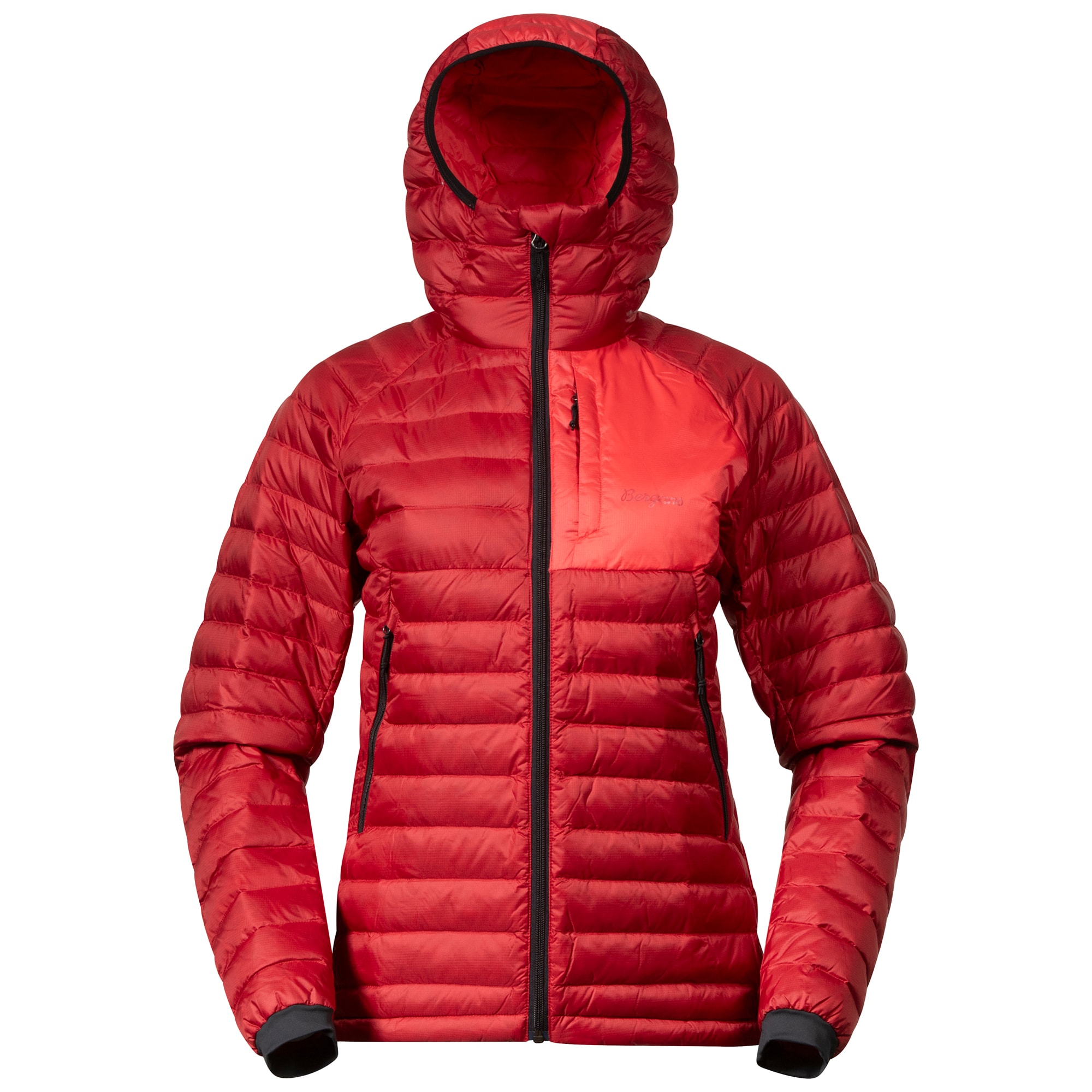Bergans Vaagaa Light Down Jacket Hood Women Crimson Red/Peachy Red