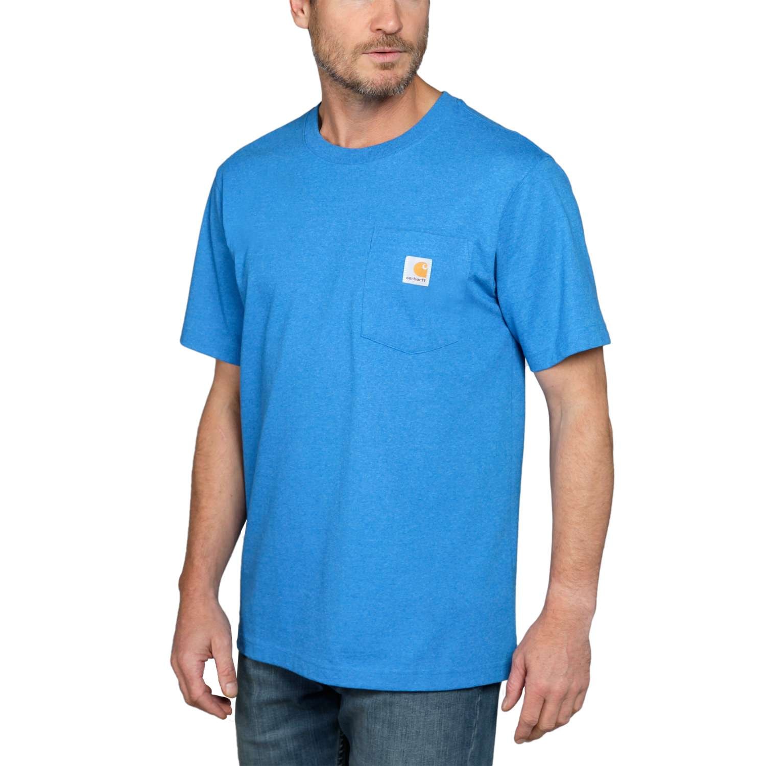 Carhartt k87 lommet-shirt, Herre, Marine blue heather