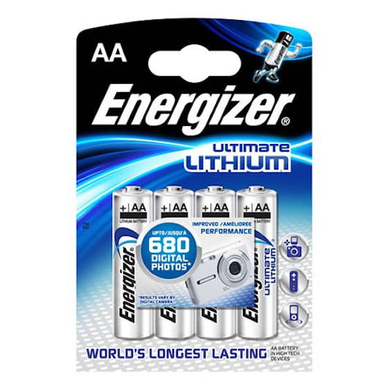 Energizer Lithium AA 4-pakning