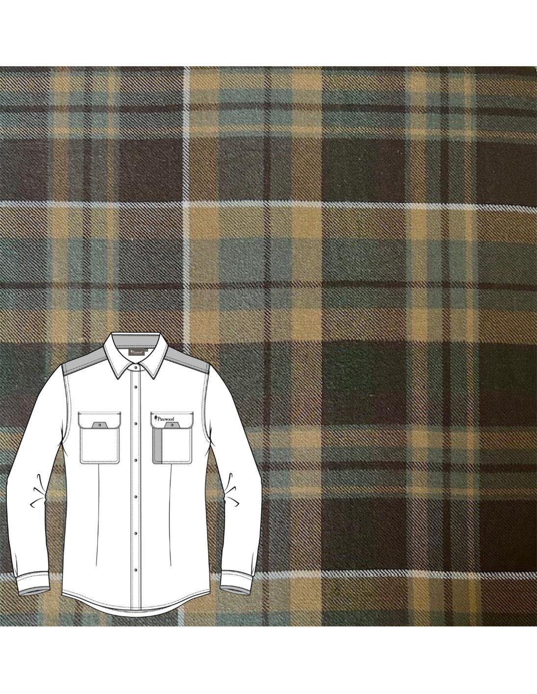 Pinewood Prestwick Exclusive Skjorta Dam Dark Brown/Dark Sandstone