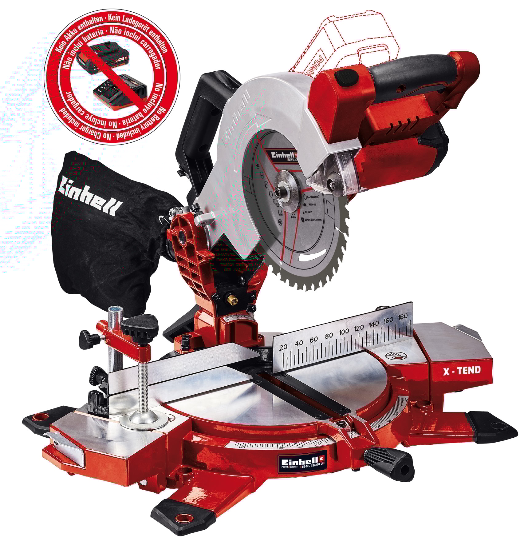 Einhell TE-MS 18/210 Li-Solo Batteridriven kap-/geringssåg