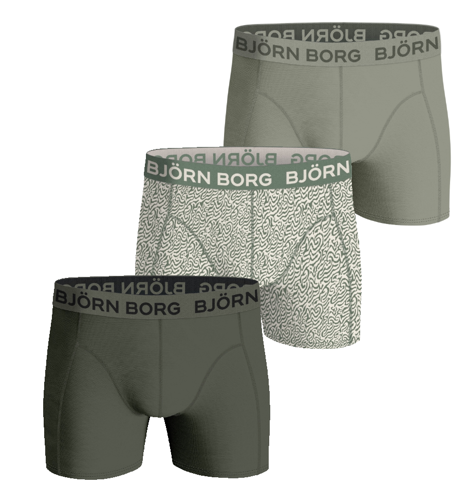 Björn Borg Boxerkalsong 3-pack, Green/Print/Green, M