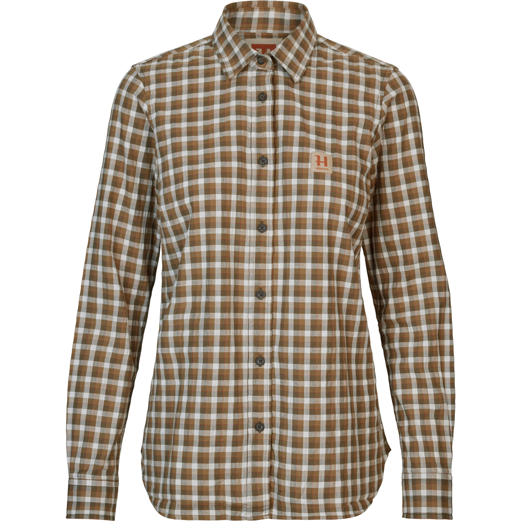 Härkila Fjell L/S Paita Naisten Dark olive check, XL