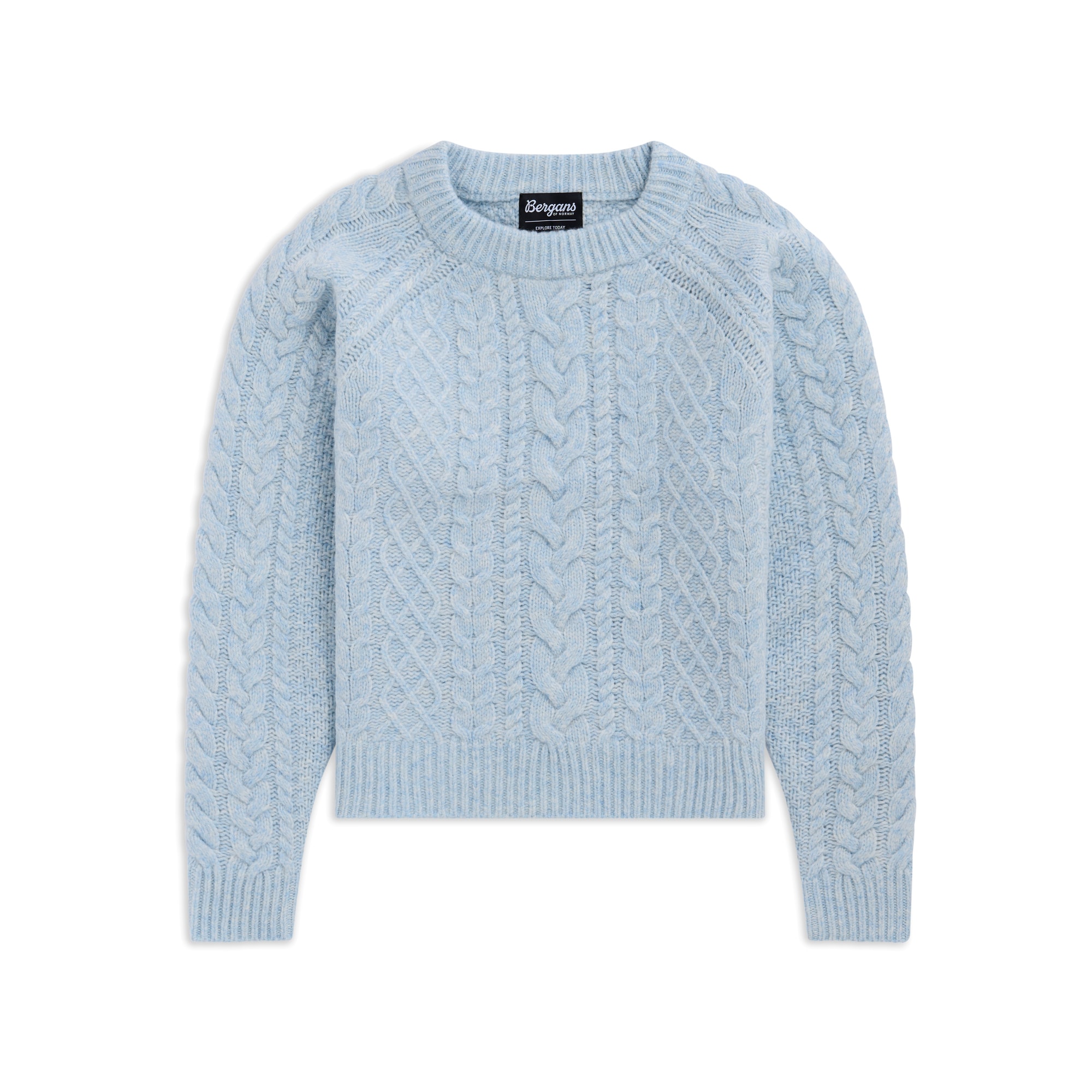 Bergans Lofoten Knitted Wollpullover Damen Light Dusty Blue