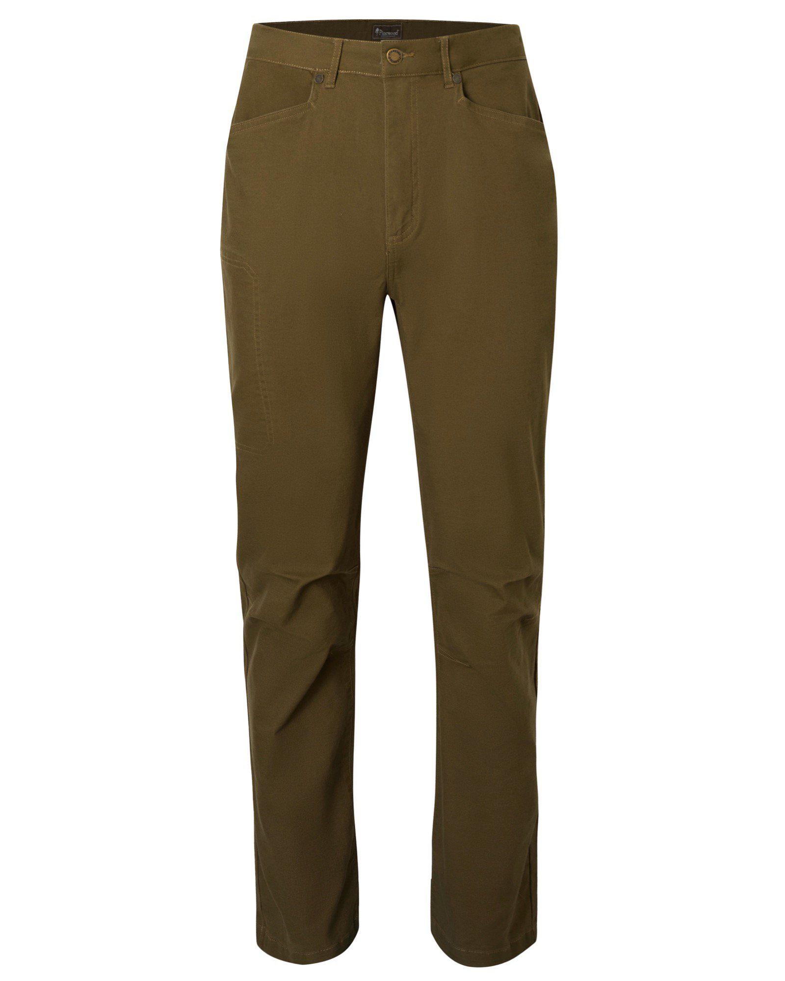 Pinewood Värnamo Vintage Canvas Byxor Herr Olive Brown D116