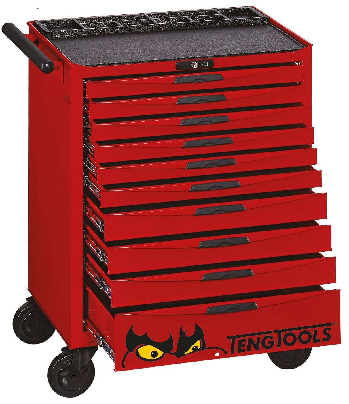 Teng Tools Verktygsvagn TCW810N 10 lådor, röd
