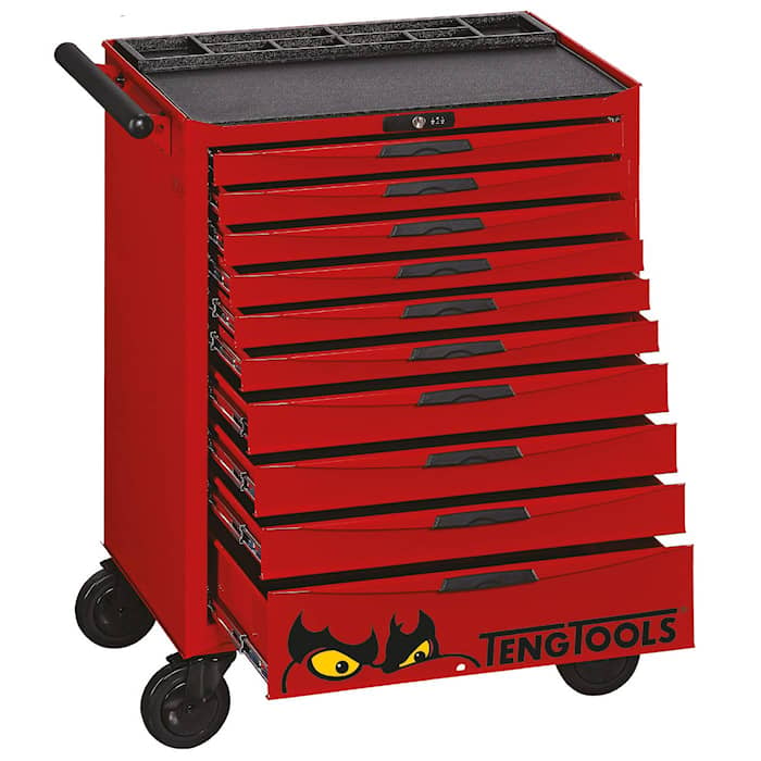 Teng Tools Verktygsvagn TCW810N 10 lådor, röd