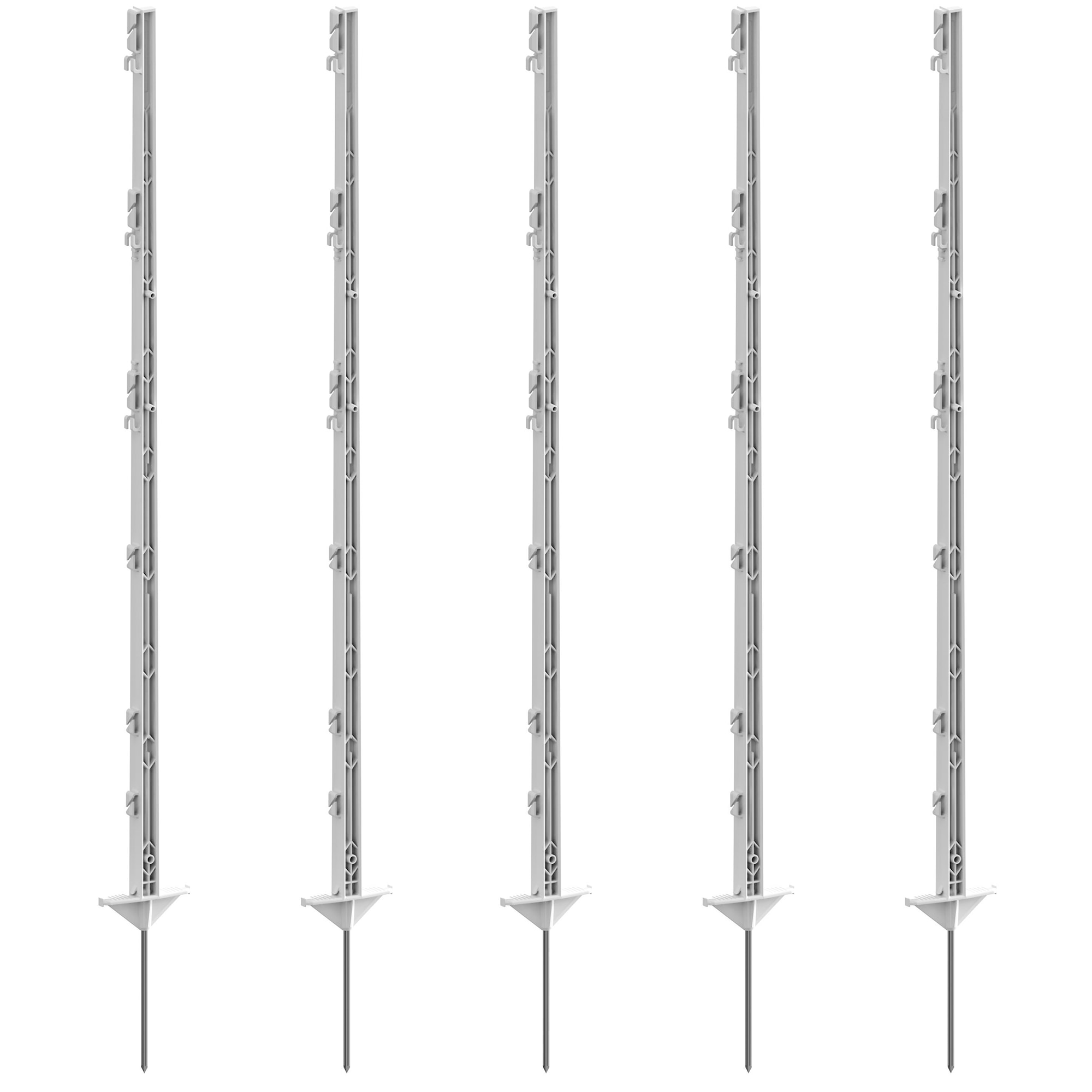 Foga Muovitolppa 125 cm valkoinen 5-pack