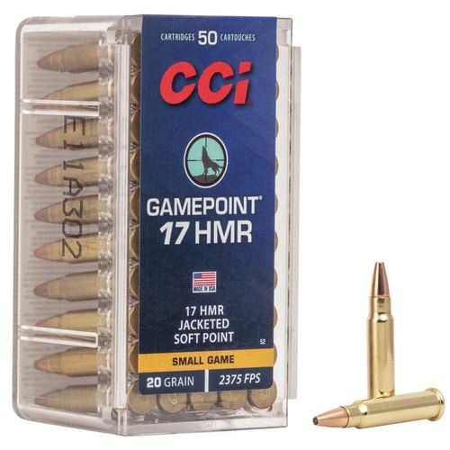 CCI Small Game Ammo 17 HMR Gamepoint® Jacketed SP 20gr 50/Box