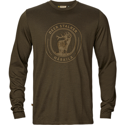 Härkila Game Langarm-T-Shirt Willow Green Stag